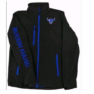 Rough Hand Men's Jacket Size L Blue Black Full Zip